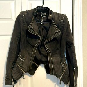Black Denim Punk Jacket